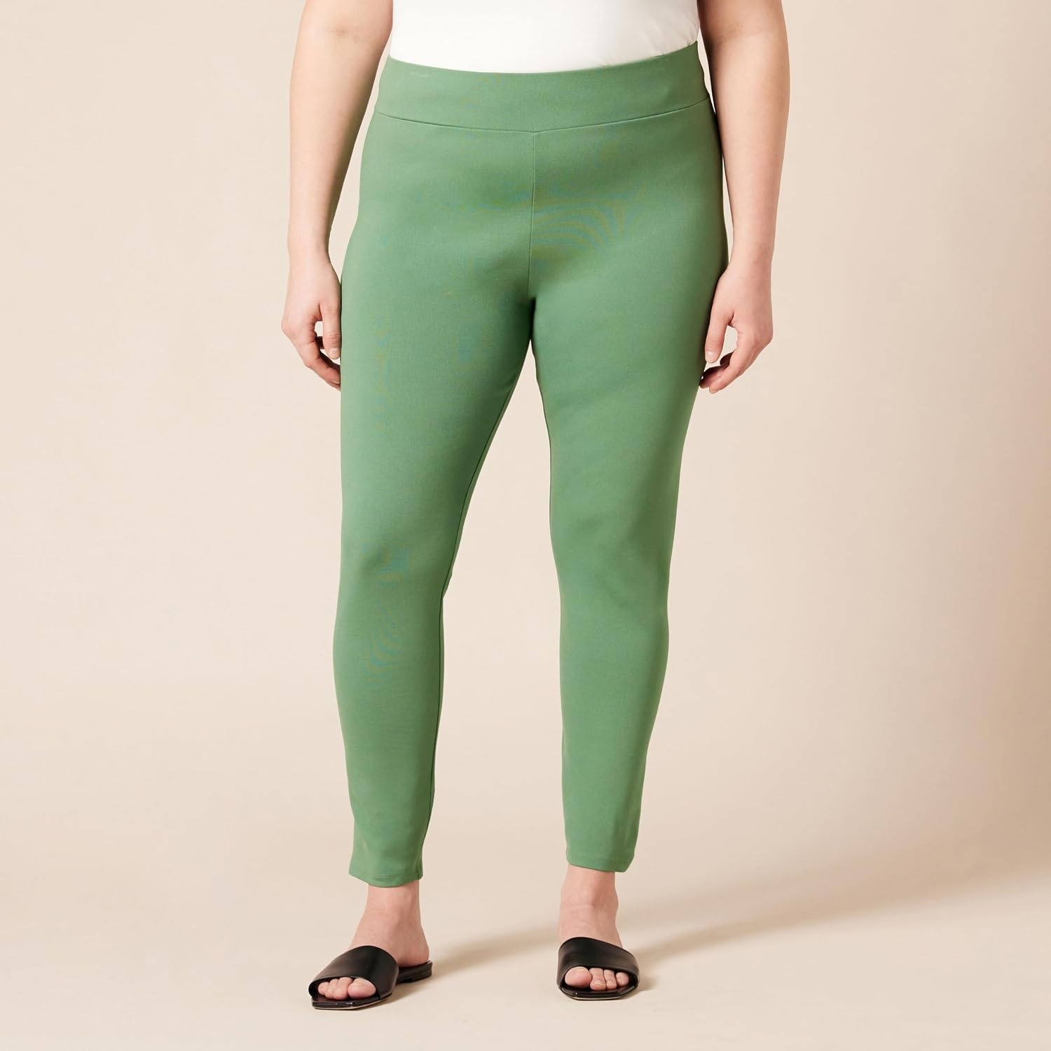 image:imageAmazon Essentials Womens Stretchy Ponte Legging Available in Plus SizeSage Green