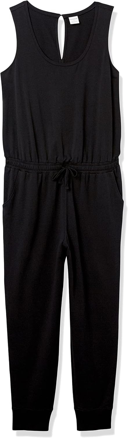 image:imageAmazon Essentials Womens Studio Terry Stretchy Jumpsuit for Exercise Available in Plus SizeBlack