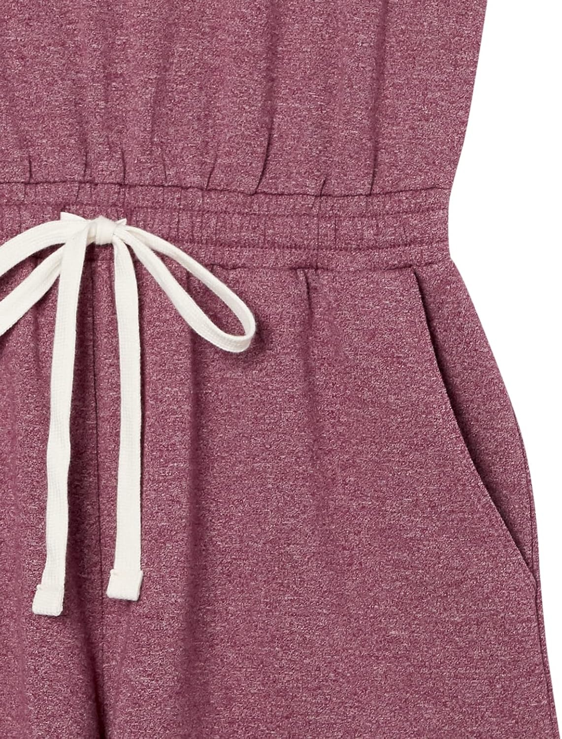 image:imageAmazon Essentials Womens Studio Terry V Neck Romper Stretchy Exercise Loungewear SoftPlum Heather
