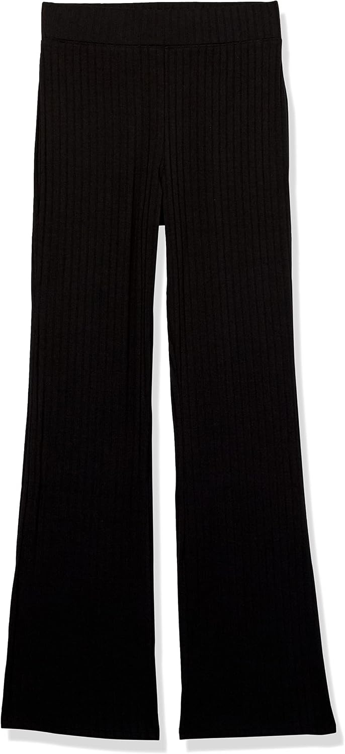image:imageAmazon Essentials Womens Wide Rib Flared Ankle Pant Previously Daily RitualBlack
