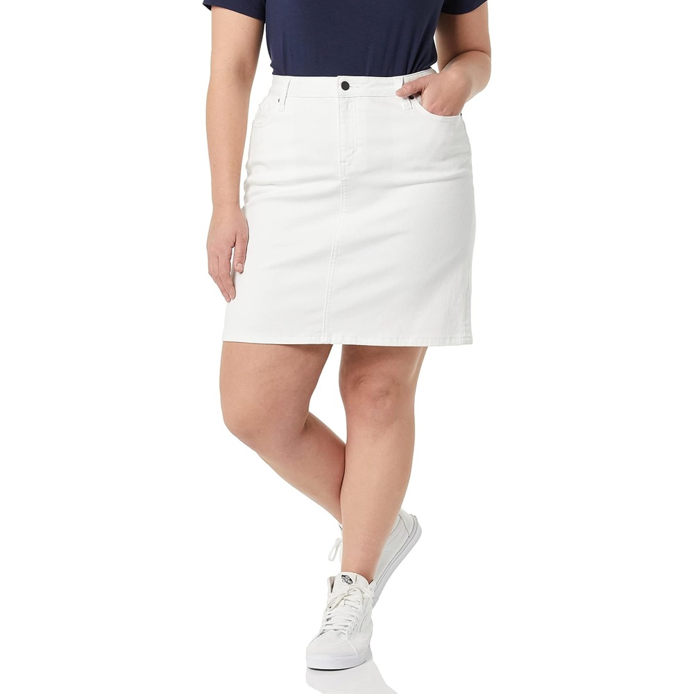 image:imageAmazon Essentials Womens Classic 5Pocket Denim SkirtWhite Wash