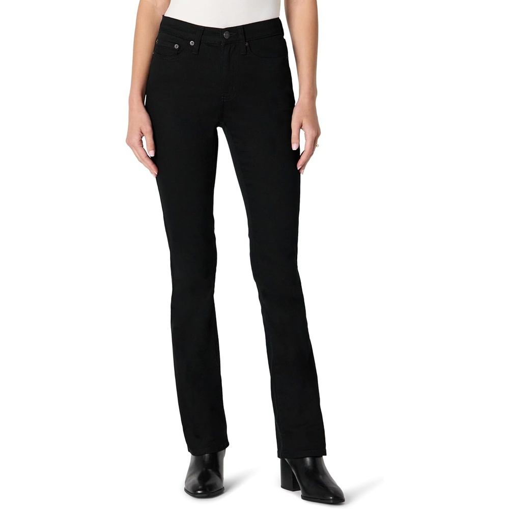image:imageAmazon Essentials Womens Curvy SlimFit MidRise Bootcut JeansBlack