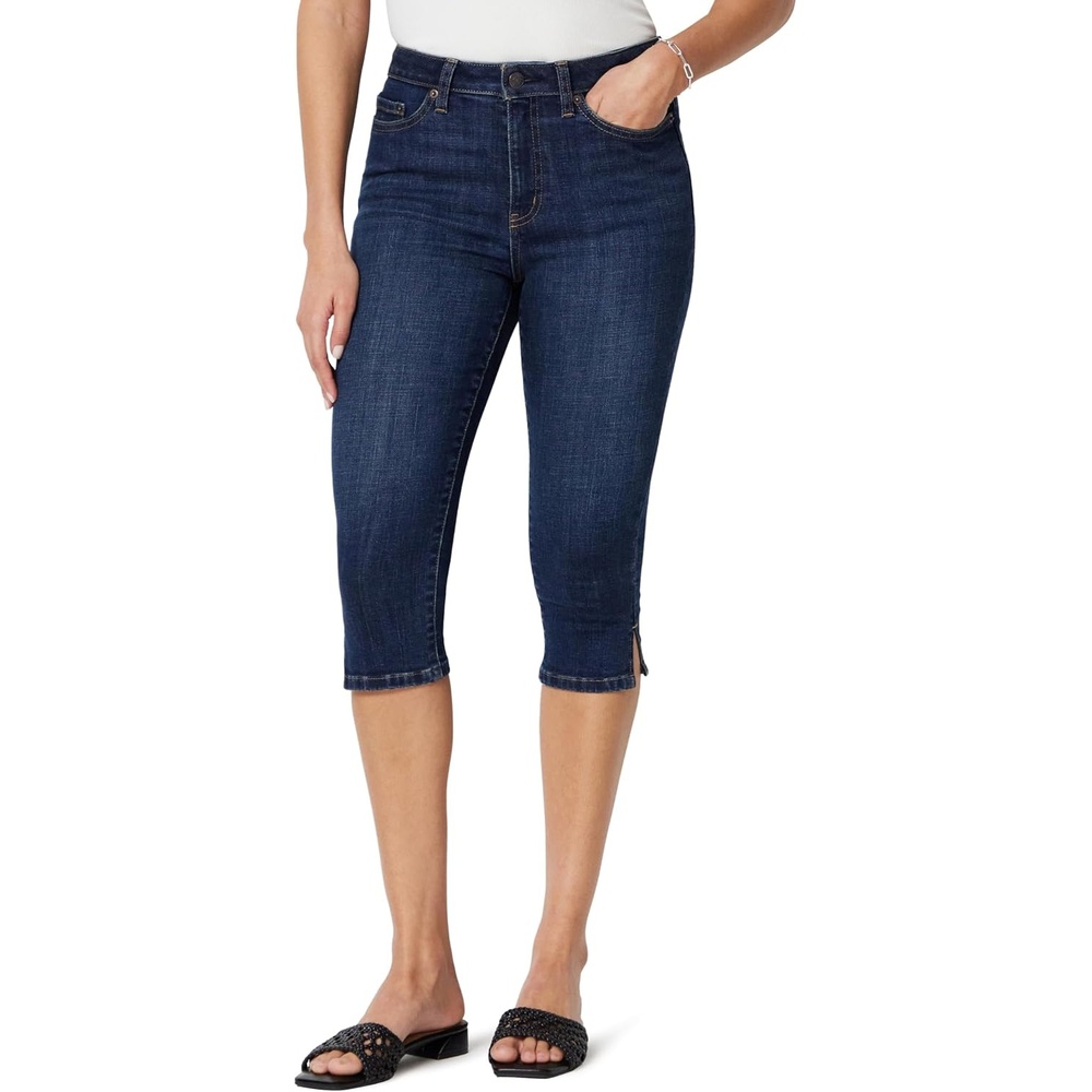 image:imageAmazon Essentials Womens HighRise Slim Fit Capris Denim Pedal Pusher JeanDark Midnight Wash
