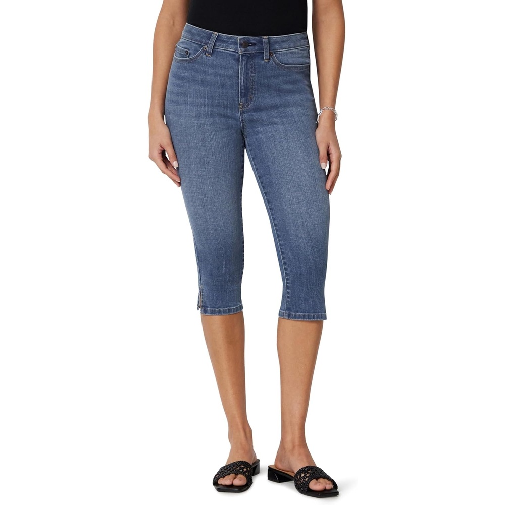 image:imageAmazon Essentials Womens HighRise Slim Fit Capris Denim Pedal Pusher JeanMedium Blue Vintage