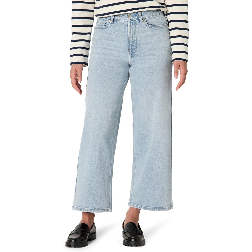 image:imageAmazon Essentials Womens HighRise Wide Leg Crop JeansIced Blue Light Wash