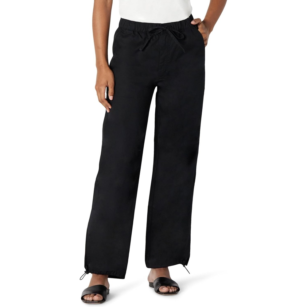 image:imageAmazon Essentials Womens MidRise Baggy LooseFit WideLeg Parachute PantsBlack