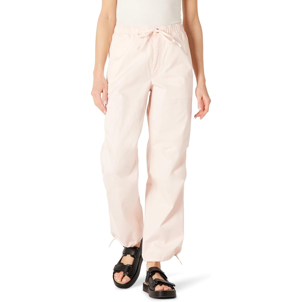 image:imageAmazon Essentials Womens MidRise Baggy LooseFit WideLeg Parachute PantsLight Pink