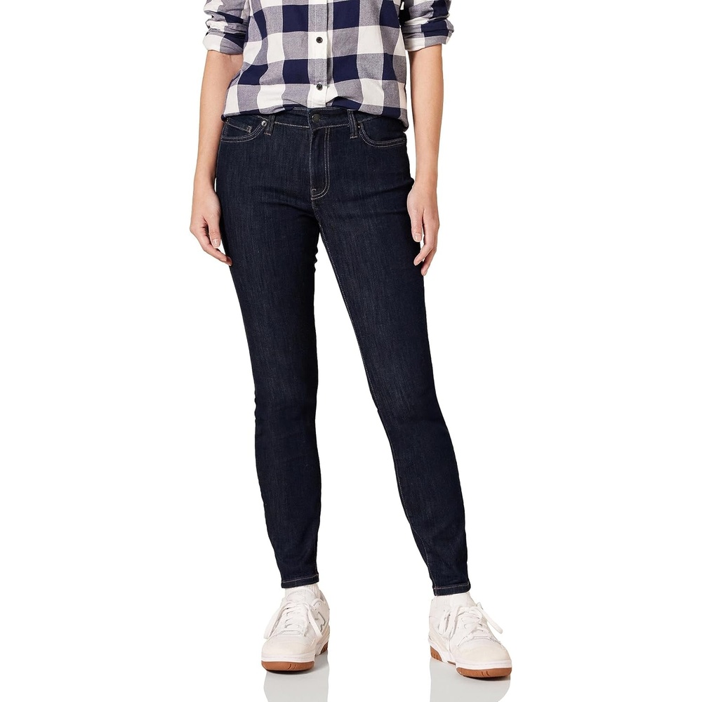 image:imageAmazon Essentials Womens MidRise Stretchy Skinny Denim Jeans 5PocketBlack Rinse