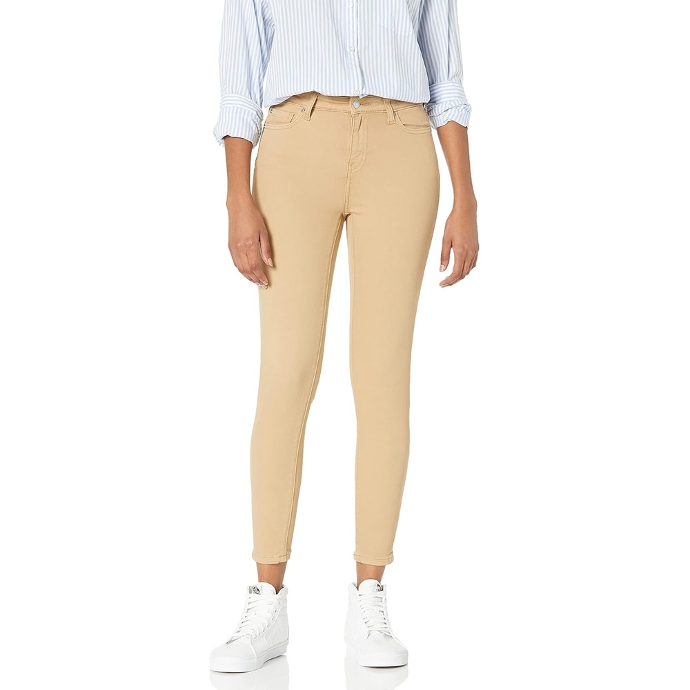 image:imageAmazon Essentials Womens MidRise Stretchy Skinny Denim Jeans 5PocketKhaki