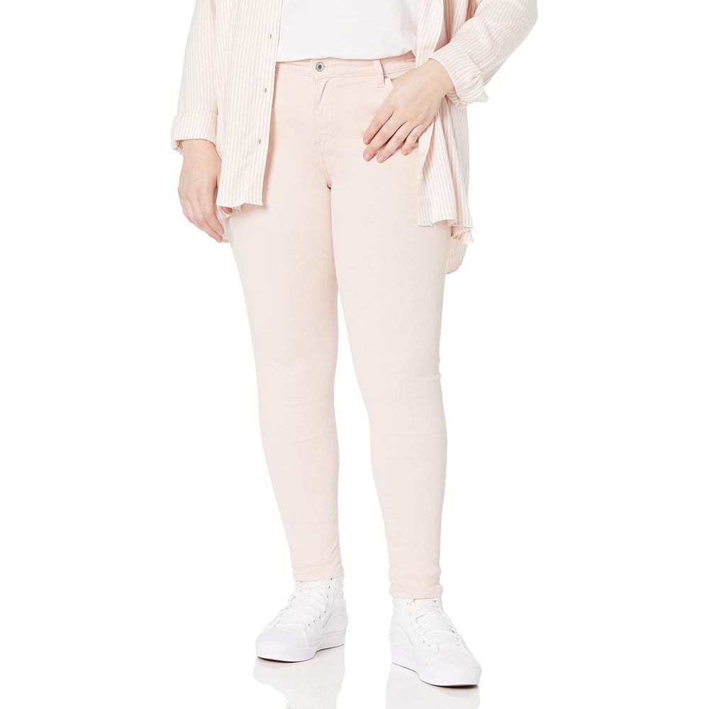 image:imageAmazon Essentials Womens MidRise Stretchy Skinny Denim Jeans 5PocketPale Pink