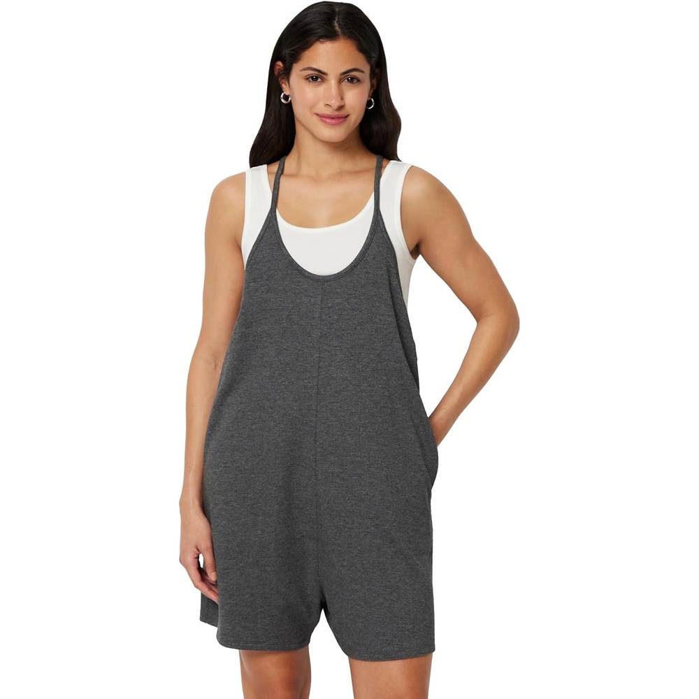 image:imageAmazon Essentials Womens OversizedFit Sleeveless RomperCharcoal Heather