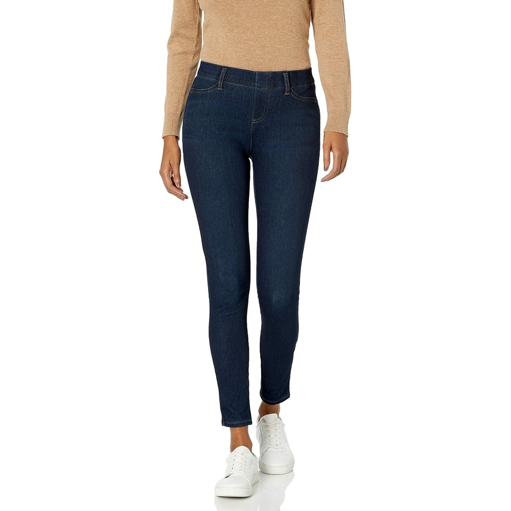 image:imageAmazon Essentials Womens PullOn Mid Rise Stretchy Knit Jegging Available in Plus SizeDark Wash
