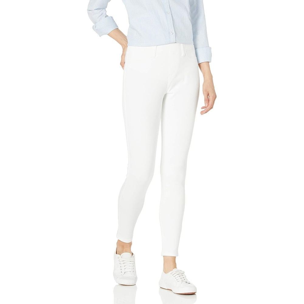 image:imageAmazon Essentials Womens PullOn Mid Rise Stretchy Knit Jegging Available in Plus SizeWhite