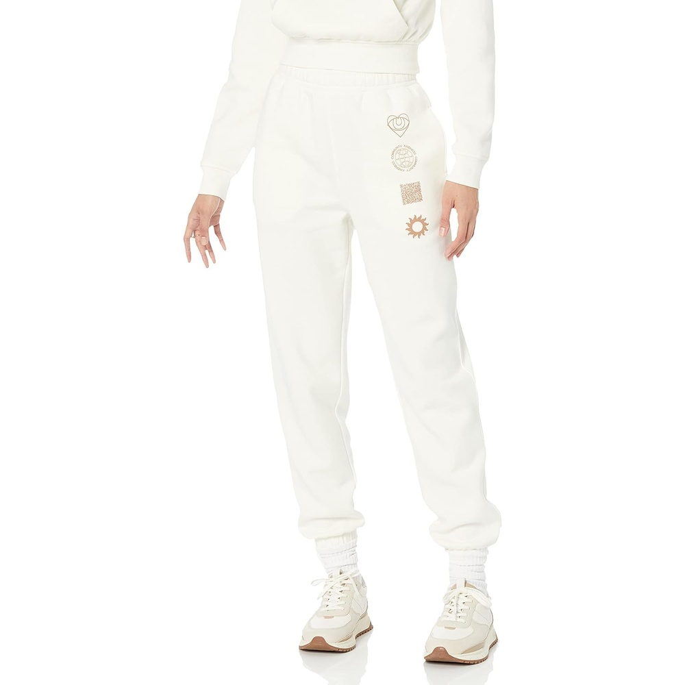 image:imageAmazon Essentials Womens Relaxed Fit Sweatpants Joggers with Elastic Waist Mid Rise Available in Plus SizeEggshell White