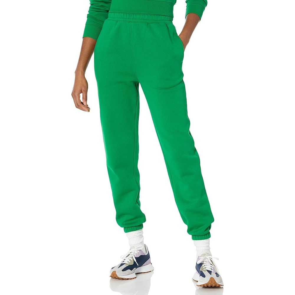 image:imageAmazon Essentials Womens Relaxed Fit Sweatpants Joggers with Elastic Waist Mid Rise Available in Plus SizeGreen