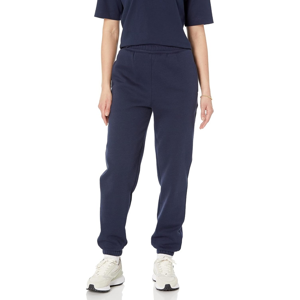 image:imageAmazon Essentials Womens Relaxed Fit Sweatpants Joggers with Elastic Waist Mid Rise Available in Plus SizeNavy
