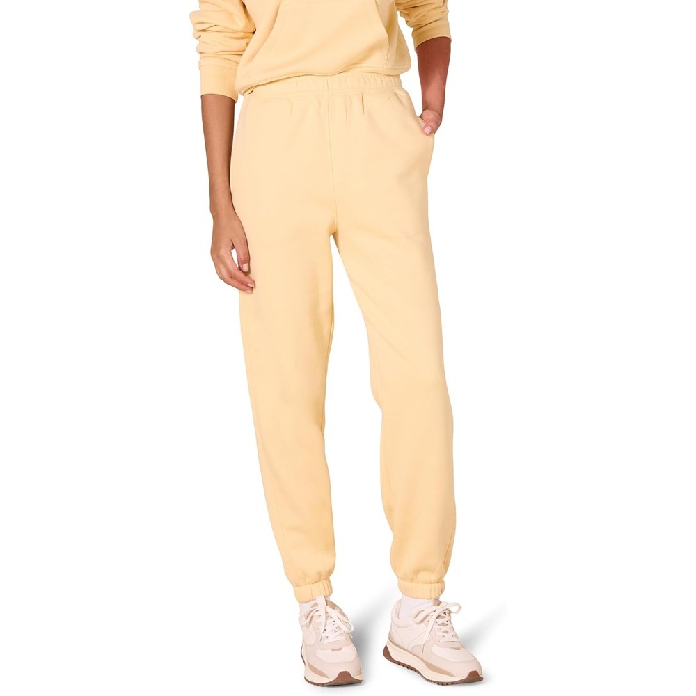 image:imageAmazon Essentials Womens Relaxed Fit Sweatpants Joggers with Elastic Waist Mid Rise Available in Plus SizeWarm Yellow