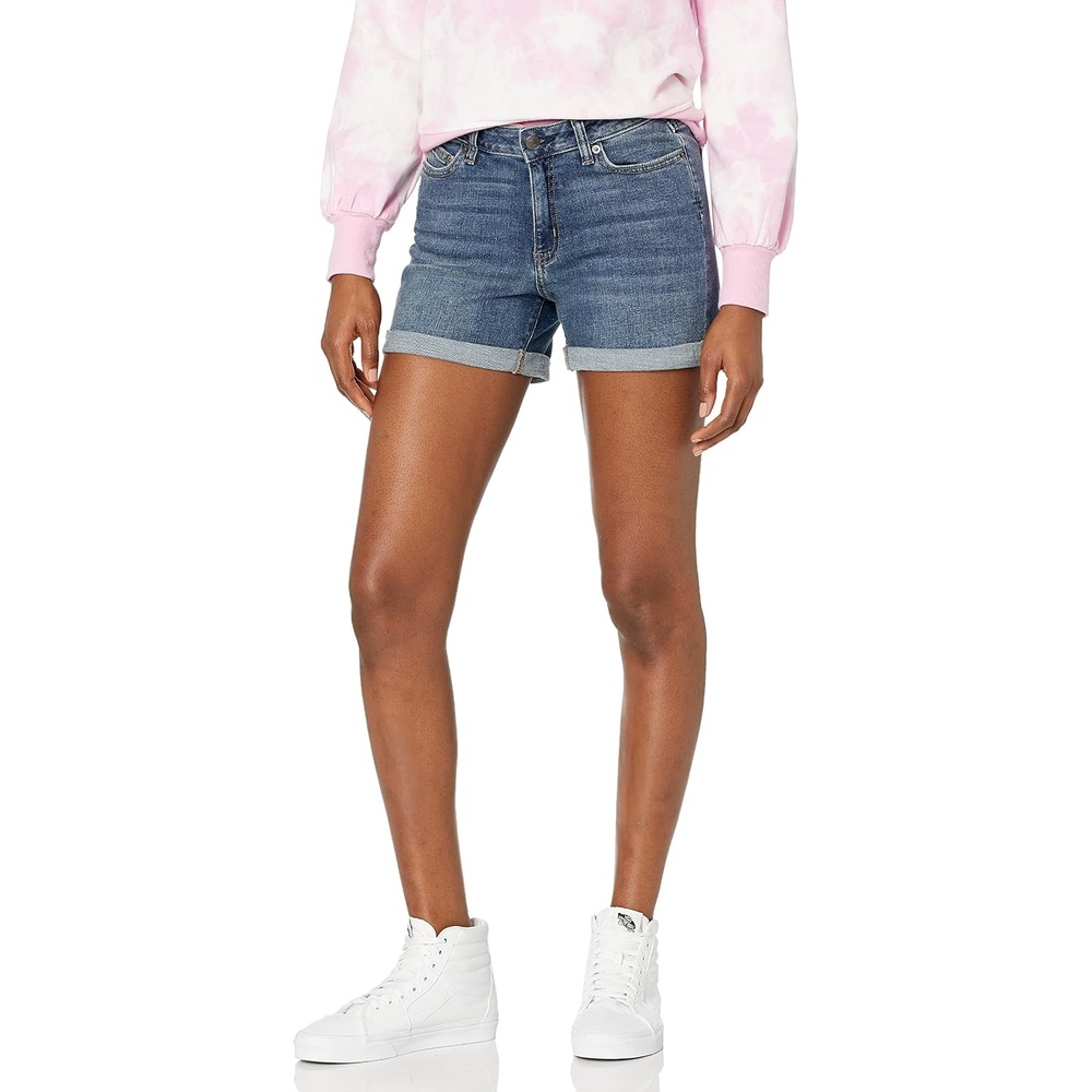 image:imageAmazon Essentials Womens Slim Fit MidRise 4 Denim ShortsVintage Wash