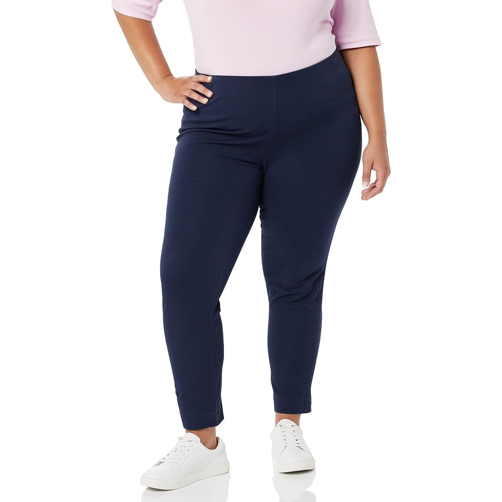 image:imageAmazon Essentials Womens SlimFit BiStretch Side Zip Ankle PantNavy