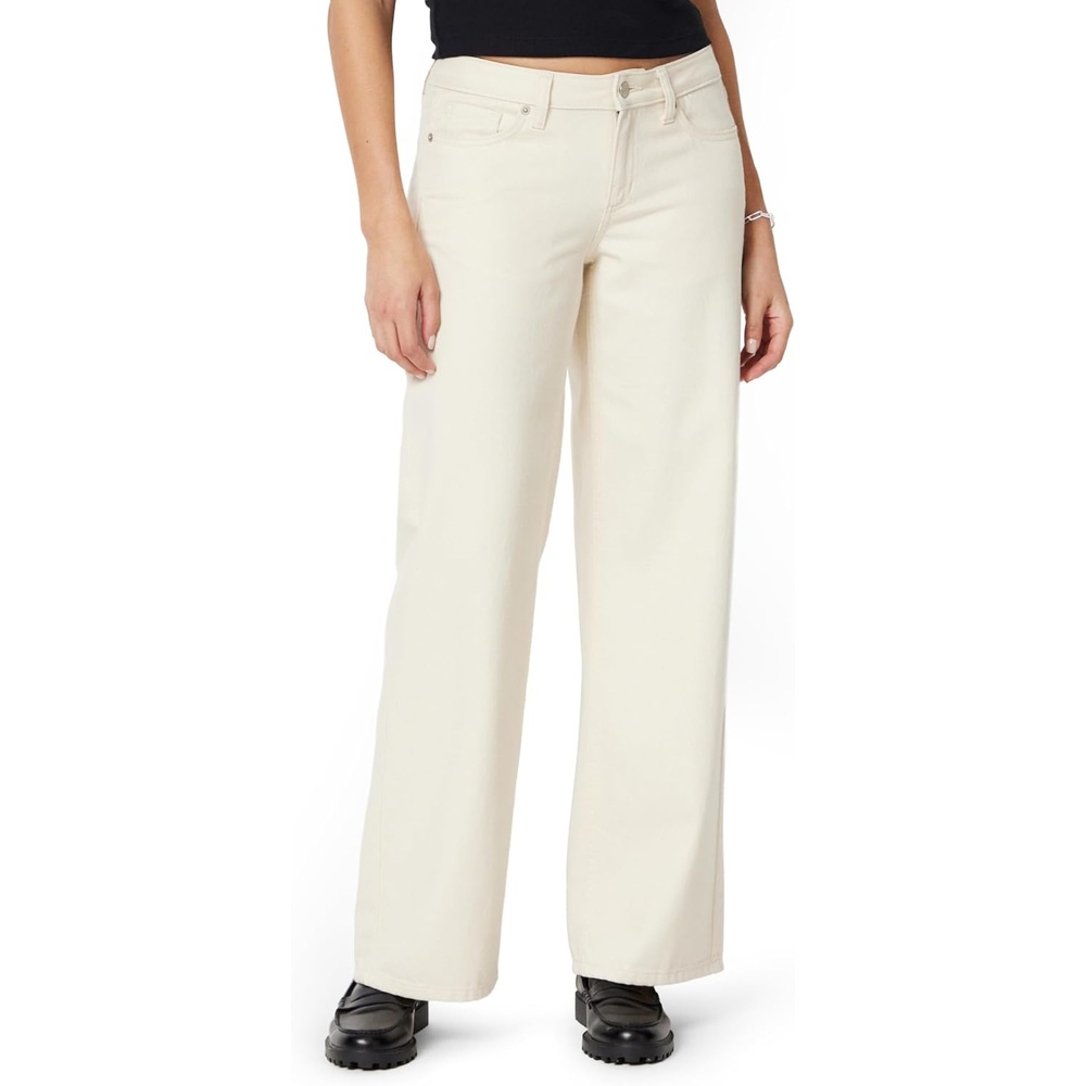 image:imageAmazon Essentials Womens Ultra Soft LowRise Wide Leg JeanEcru