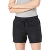 Amazon Essentials Women’s 5″ Inseam Drawstring Linen Blend Shorts with Elastic Waist (Available in Plus Size)(Black)