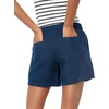 Amazon Essentials Women’s 5″ Inseam Drawstring Linen Blend Shorts with Elastic Waist (Available in Plus Size)(Dark Blue)