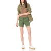 Amazon Essentials Women’s 5″ Inseam Drawstring Linen Blend Shorts with Elastic Waist (Available in Plus Size)(Military Green)