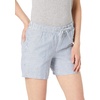 Amazon Essentials Women’s 5″ Inseam Drawstring Linen Blend Shorts with Elastic Waist (Available in Plus Size)(White Stripe)