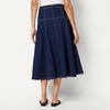Amazon Essentials Women’s A-Line High-Rise Denim Button-Down Midi Skirt(Dark Midnight Wash)