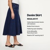 Amazon Essentials Women’s A-Line High-Rise Denim Button-Down Midi Skirt(Dark Midnight Wash)