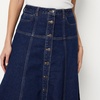 Amazon Essentials Women’s A-Line High-Rise Denim Button-Down Midi Skirt(Dark Midnight Wash)