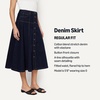 Amazon Essentials Women’s A-Line High-Rise Denim Button-Down Midi Skirt(Rinse Denim)