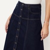 Amazon Essentials Women’s A-Line High-Rise Denim Button-Down Midi Skirt(Rinse Denim)