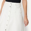 Amazon Essentials Women’s A-Line High-Rise Denim Button-Down Midi Skirt(White)