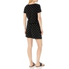 Amazon Essentials Women’s Casual Summer Short-Sleeve Scoop Neck Romper with Elastic Waist(Black Dot)