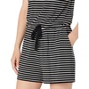Amazon Essentials Women’s Casual Summer Short-Sleeve Scoop Neck Romper with Elastic Waist(Black Thin Stripe)