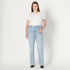 Amazon Essentials Women’s Curvy Slim-Fit Mid-Rise Bootcut Jeans(Tinted Ice Light Wash)