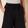Amazon Essentials Women’s Fleece High Rise Bermuda Shorts with Elastic Waist and Drawstring (Plus Size Available)(Black)