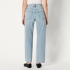 Amazon Essentials Women’s High-Rise Barrel Leg Jeans(Iced Light Wash)