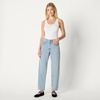 Amazon Essentials Women’s High-Rise Barrel Leg Jeans(Iced Light Wash)