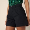 Amazon Essentials Women’s High-Rise Relaxed-Fit A-line Elastic Back Shorts(Black)