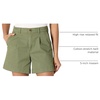Amazon Essentials Women’s High-Rise Relaxed-Fit A-line Elastic Back Shorts(Dark Olive)