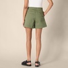 Amazon Essentials Women’s High-Rise Relaxed-Fit A-line Elastic Back Shorts(Dark Olive)