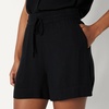 Amazon Essentials Women’s High-Rise Relaxed-Fit Fluid Twill Pull-On Shorts(Black)