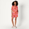 Amazon Essentials Women’s High-Rise Relaxed-Fit Fluid Twill Pull-On Shorts(Bright Poppy Red Multi Folk Floral)