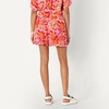 Amazon Essentials Women’s High-Rise Relaxed-Fit Fluid Twill Pull-On Shorts(Bright Poppy Red Multi Folk Floral)