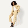 Amazon Essentials Women’s High-Rise Relaxed-Fit Stretchy Full-Length Cargo Pants(Tan)