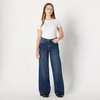 Amazon Essentials Women’s High-Rise Wide Leg Crop Jeans(Stone Dark Wash)