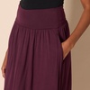 Amazon Essentials Women’s Jersey Pull On Midi Length Skirt(Burgundy)