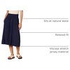 Amazon Essentials Women’s Jersey Pull On Midi Length Skirt(Navy)